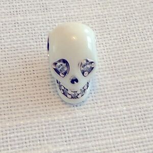 Elegant White Skull Bracelet Bead for Chamilia or Pandora